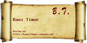 Basz Timur névjegykártya